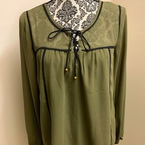 Abercrombie & Fitch Sheer Green Blouse